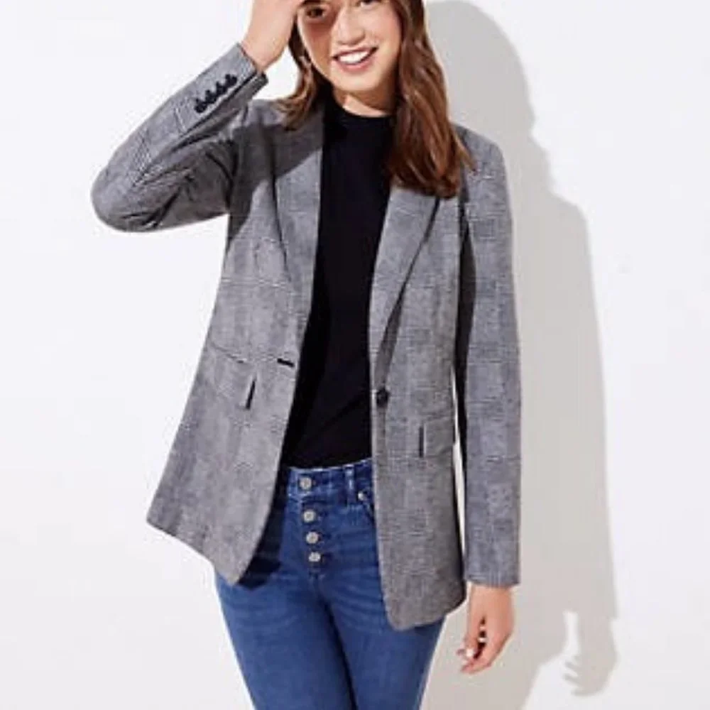 Ann Taylor LOFT Plaid Blazer